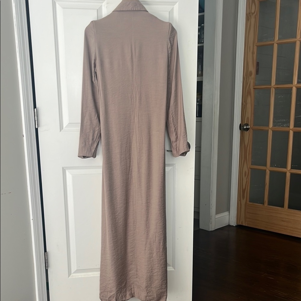 Sajeda Tan Long Crinkle lightweight layering dress/coat Islamic women’s apparel - Picture 7 of 11